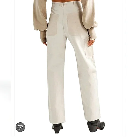 NWT$895 TRE Natalie Ratabesi Missy Two Tone Linen Cotton Trousers Wide Leg Pants - Picture 4 of 16
